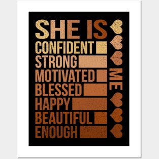 She Is Confident Strong Motivated Posters and Art